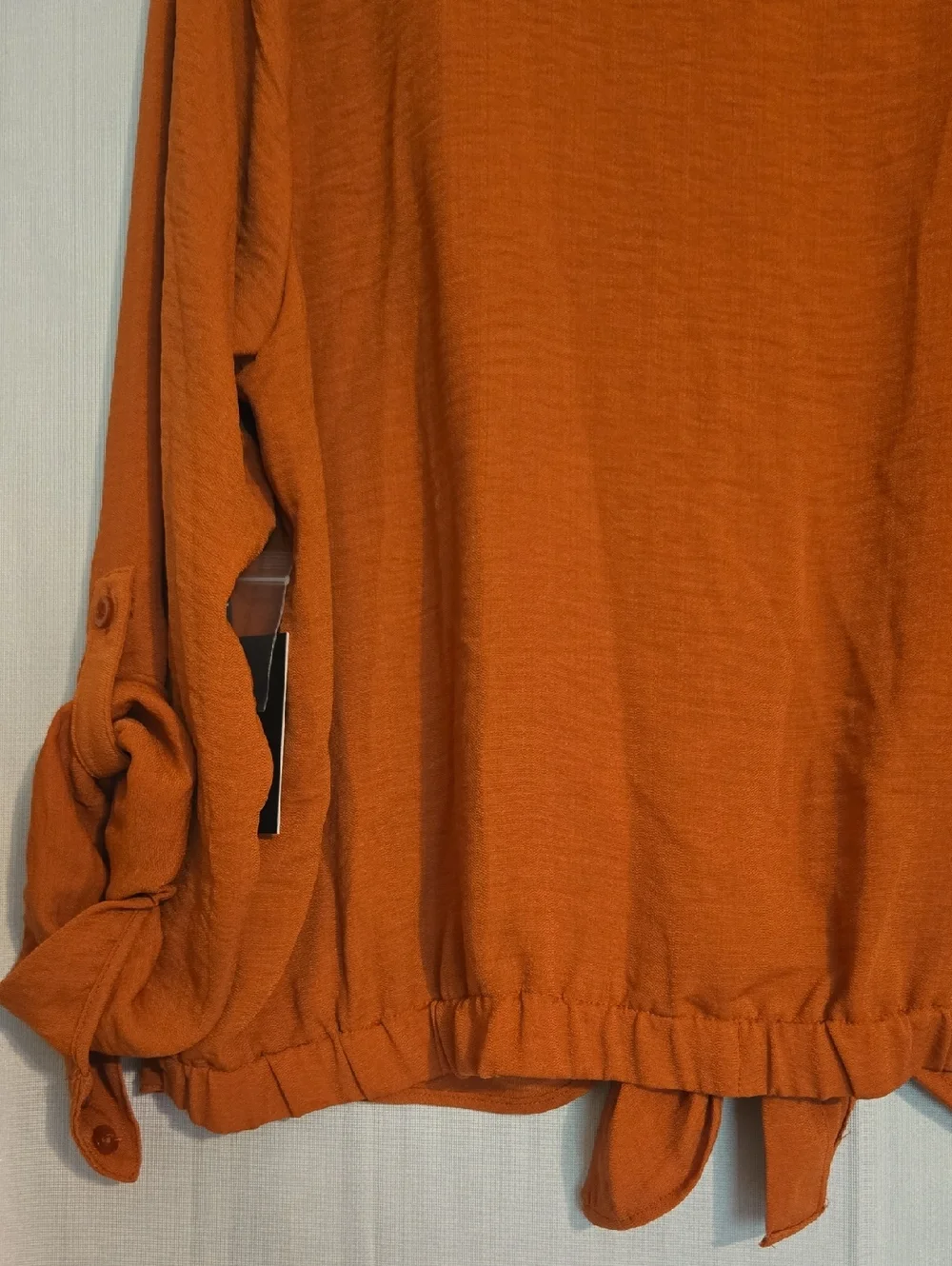 Simply Vera Vera Wang Rust-Colored Button-Front Tie Hem Shirt Size Xl NWT - Picture 6 of 8
